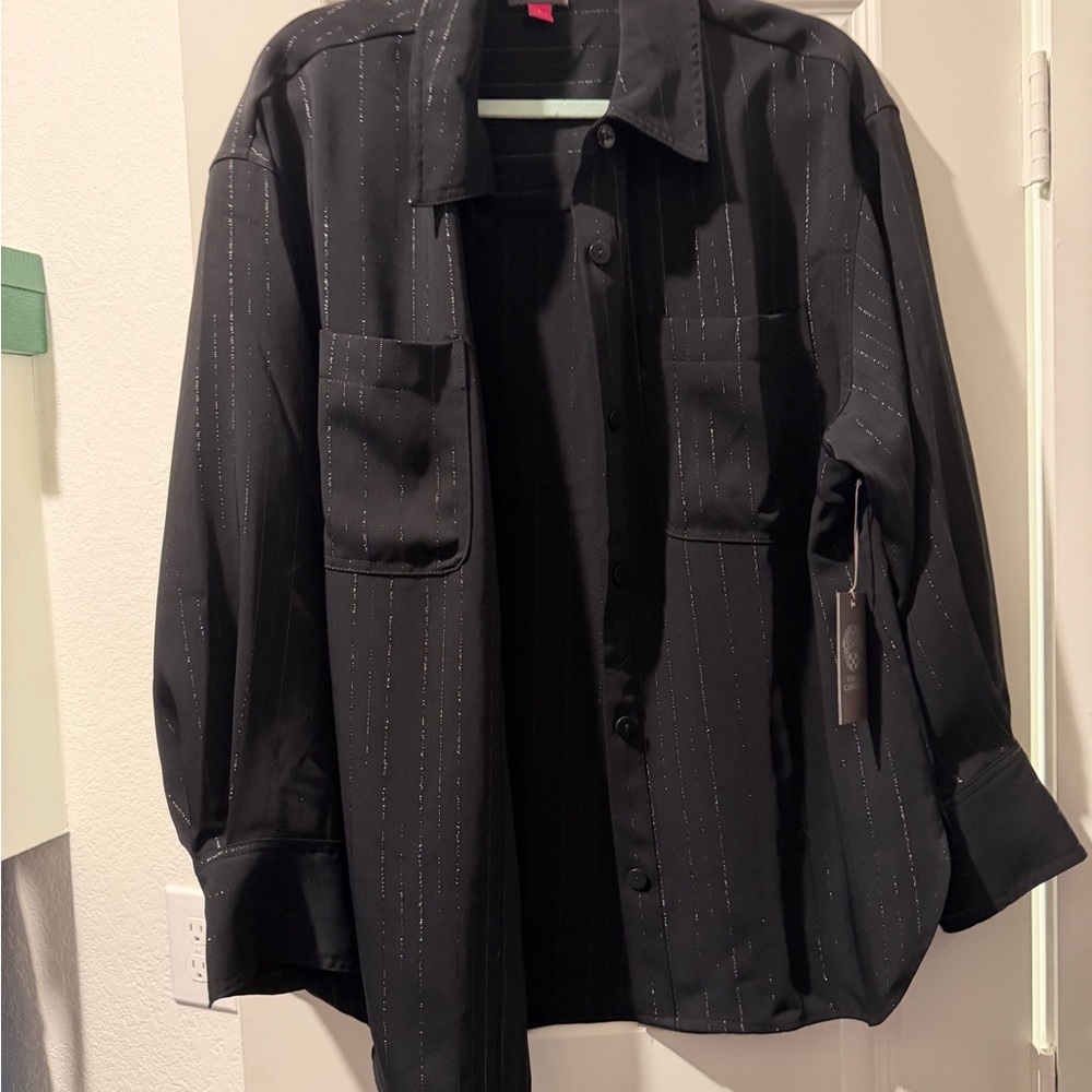 Vince Camuto Black Pinstripe Shirt